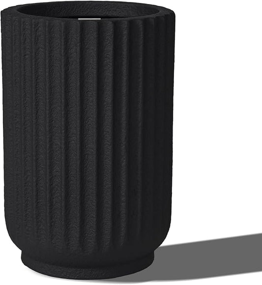 Classic Roman Column Style Planter | 20" Tall | Black & White Options | Ideal for Entrance & Living Room Corner | Durable Fiberglass Composite