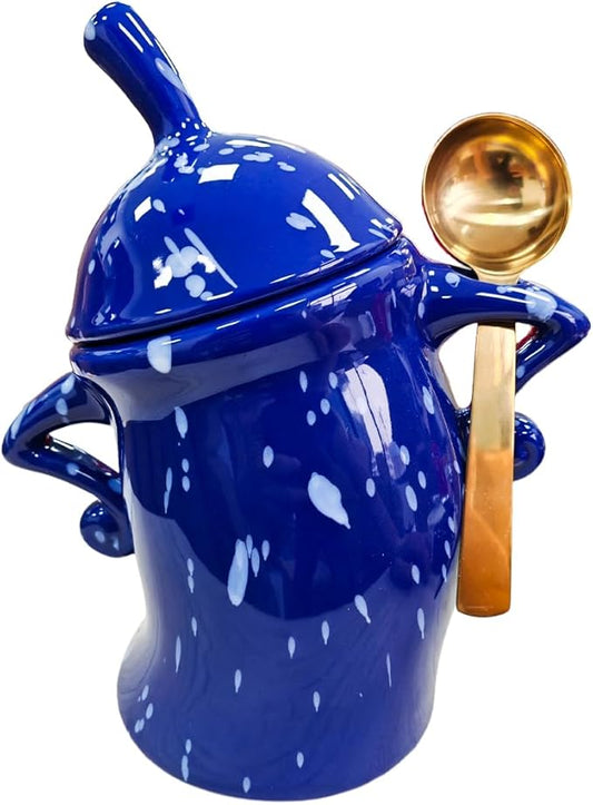 Ceramic Kitchen Canister with Silicone Seal Lid,Modern Elegant Design Airtight Lid Storage Food Jar Canister for Kitchen Sugar Coffee Tea Spice or More (Purple)