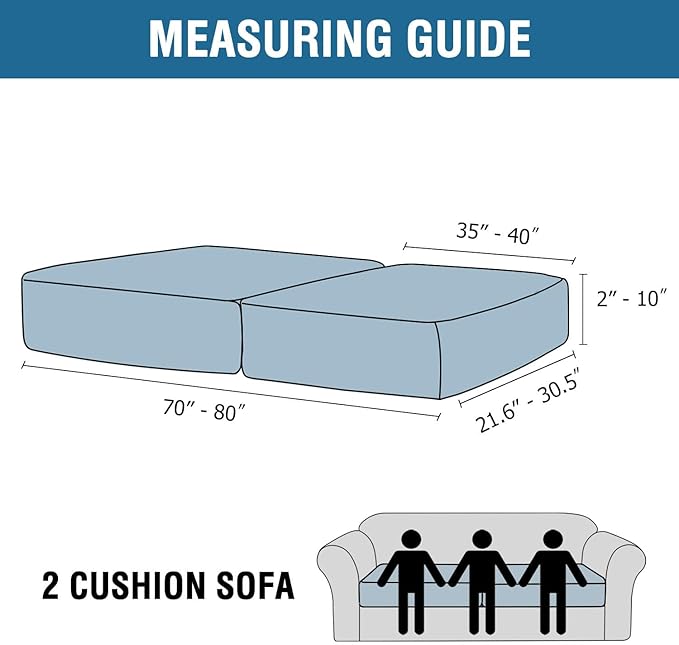 H.VERSAILTEX Velvet Stretch Couch Cushion Cover Plush Cushion Slipcover Cushion Furniture Protector Seat Cushion Sofa Cover (2 Piece Large Sofa Cushion Covers, Vintage Green)