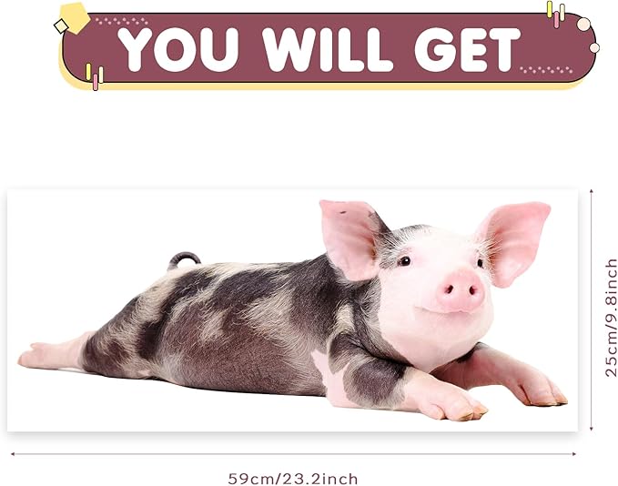 Funny Piggy Wall Window Stickers True Pig Wall Decals Peel and Stick Cute Pig Wall Stickers Removable Funny Animals Decals Gifts for Farmhouse Nursery Kitchen Kids Bedroom Playroom Décor