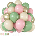 Sage Green Pink Balloons 12 Inch Olive Green Pastel Pink Ivory Metallic Gold Latex Balloon for Boho Baby in Bloom Fairy Floral Wildflower Tea Safari Jungle Baby Shower Birthday Party Decoration