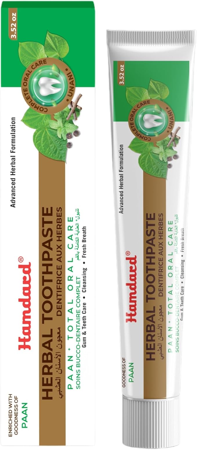 Hamdard Miswak Herbal & Paan Total Oral Care Toothpaste – 100g Each | Herbal Ayurvedic Toothpaste with Paan Flavor | Fluoride-Free | Gum Care, Fresh Breath & Natural Oral Hygiene