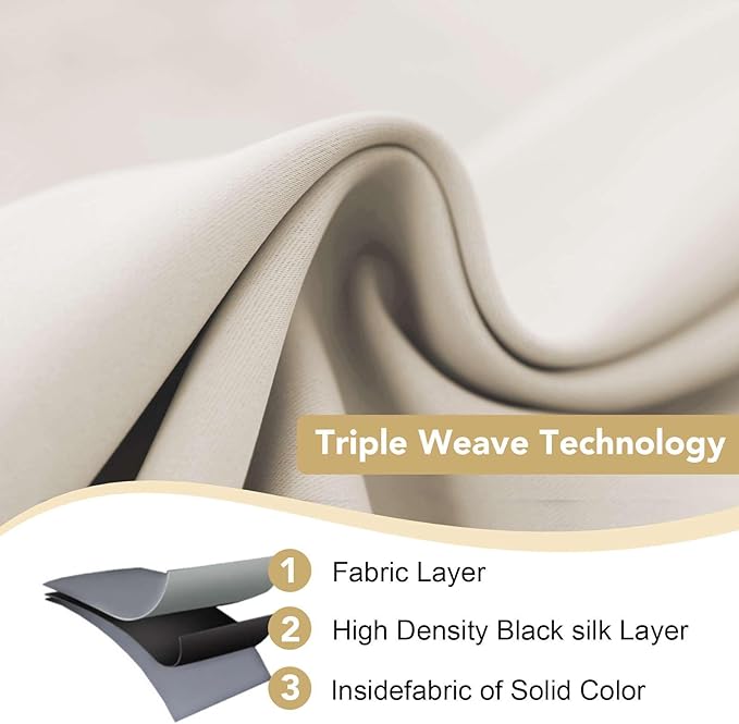 H.VERSAILTEX Thermal Insulated Blackout Window Panels Microfiber Formaldehyde-Free Kids Curtains for Holiday Season Home Decoration,Grommet Top,52 by 96 - Inch - Fog - Set of 2