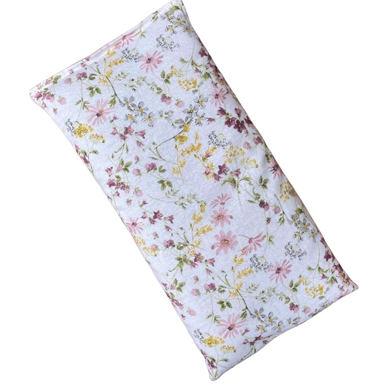 Large Microwave Heating Pad with Flax Seed, Scented or Unscented, Good For Back Pain or Cramps, Moist Heat Therapy or Ice Pack, Microwavable Bean Bag, 6" x 12" (Flannel Floral, Lavender & Peppermint)