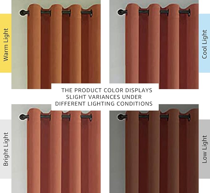 H.VERSAILTEX Holiday Decor Thermal Insulated Blackout Curtains for Bedroom Room Darkening Nursery/Baby Care Curtains,Grommet Panels, 52 by 84 - Inch - Orange - Set of 2