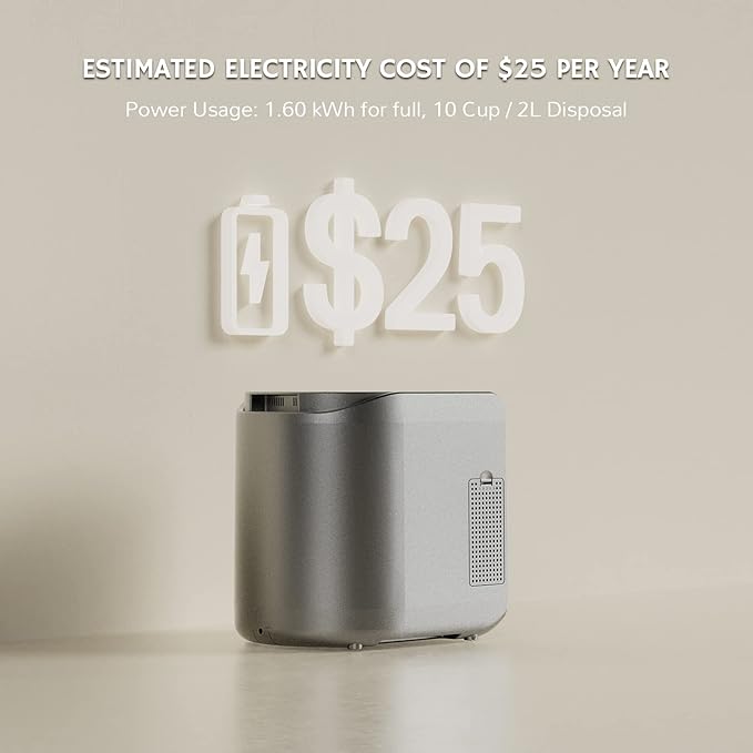 Airthereal Revive Electric Kitchen Composter, SHARKSDEN Tri-Blade, Turn Food Waste and Scraps into Dry Compost Fertilizer for Plants, R500 Gray