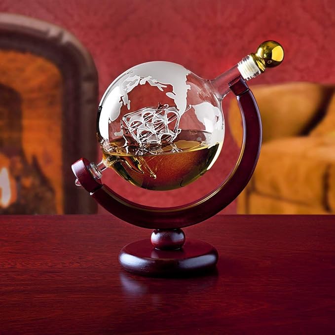 Godinger Whiskey Decanter Globe - for Liquor, Scotch, Bourbon, Vodka or Wine, Gifts for Men Dad - 850ml