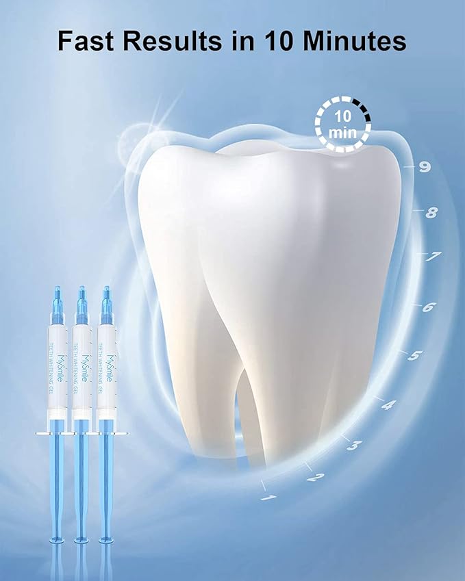 MySmile Teeth Whitening Gel Refills Pack, 6 Non-Sensitive Teeth Whitening Gel Pen, Teeth Whitener Dental Grade Tooth Whitening Gel for Tray, 10 min Fast Result Whitening