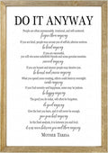 Do It Anyway Mother Teresa Wall Art Decor 16x11 Inch Wooden Framed Wall Hanging Sign (Wood)