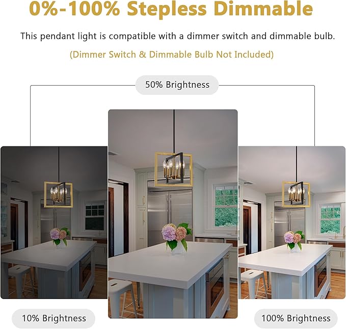 ANKYLHUA Small Black Gold Chandelier,6-Lights Ceiling Light Fixture E12,Adjustable Hight Pendant Lights Kitchen Island,Chandeliers for Dining Room Bedroom,Entryway,Foyer