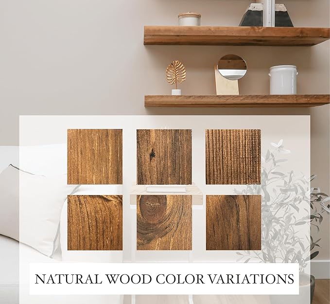 Modern Floating Shelves 3 Inches Thick for Wall, Wide Shelves for Kitchen, Living Room, Bedroom, and Bathroom, Natural Pine Wood, Rustic Wooden Shelf, (Set of 2) (Provincial, 60Lx3Hx8D)