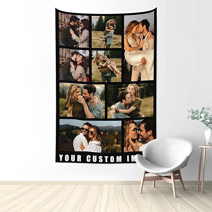 Custom Tapestry For Wall Bedroom Custom Backdrop Personalized Image Text Photo Customized Funny Tapestry Banners And Signs Multiple Pictures Vertical Tapestrys