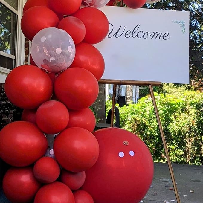 130pcs Red Balloons Different Sizes 18" 12" 10" 5" Party Latex Balloons for Valentine's Day Birthday Christmas Baby Shower Wedding Anniversary Party Decorations