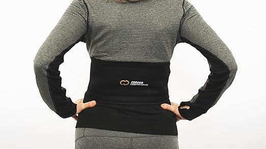 Copper Compression CopperVibe Vibration + Heat Therapy Back Wrap Vibrating Heating Massager Pad for Lower Back Pain Relief, Lumbar Muscles, Herniated Disc - Treatment Brace Device for Women & Men