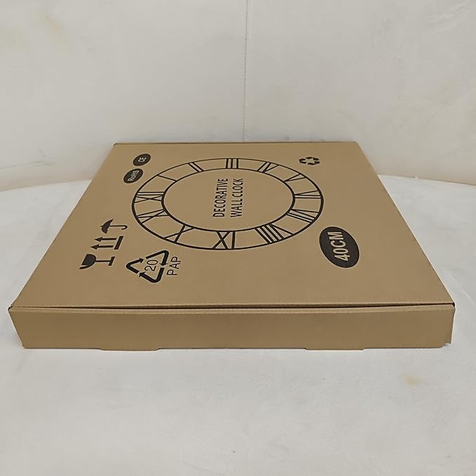 Large Wall Clock - 40cm/ 16 Inches Silent Non-Ticking Metal Wall Clock, Black, Vintage Modern Style, Battery Operated, Ideal for Living Room, Bedroom, Office, Farmhouse Decor