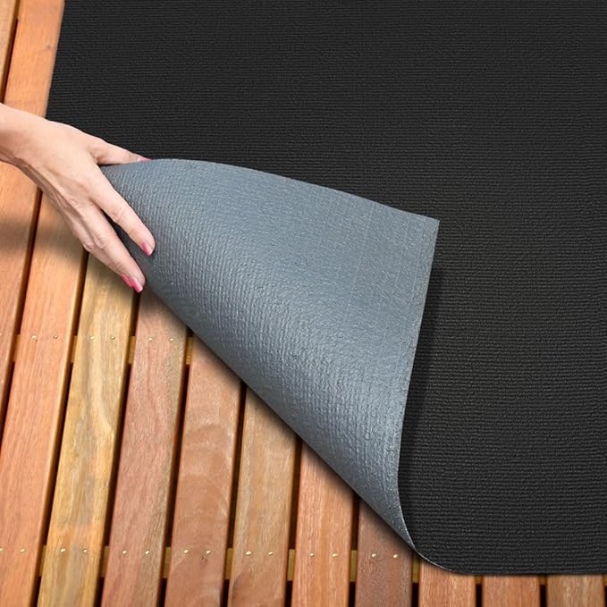 House, Home and More Indoor Outdoor Carpet with Rubber Marine Backing - Black - 6 Feet x 25 Feet - Durable, UV-Resistant - Adds Color and Comfort to Your Deck, Patio or Other Outdoor Rug Space.