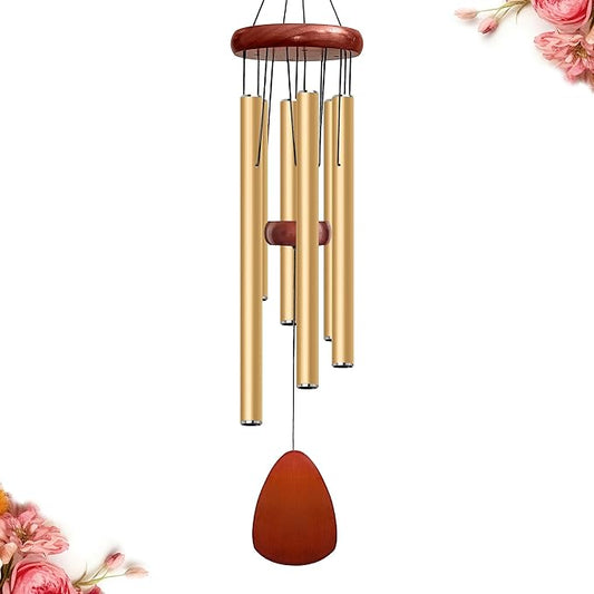 28" Wind Chime for Mothers Day, Decorative Wind Chimes for Outside, Memorial Windchimes Remembrance Gift for Women Mom Grandma, Metal Wind Chimes Outdoor Decor for Garden Patio Zen(Gold)