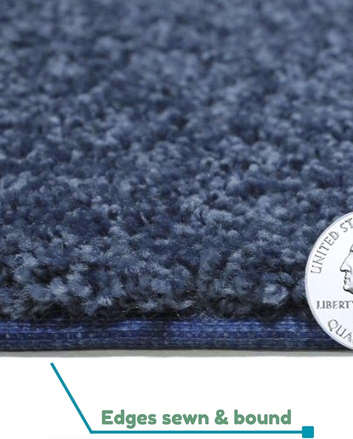 KOECKRITZ Soft and Colorful Kids Classroom Area Rugs (Passes Flammability Pill Test) Many Sizes and Bright Colors to Select from (8' x 12', Navy)