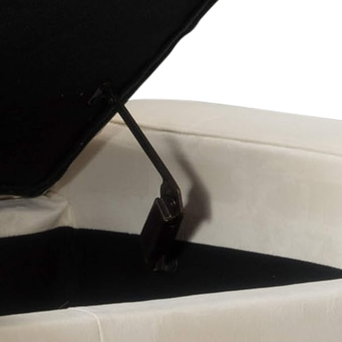 Christopher Knight Home Hikaru Velvet Storage Ottoman, Ivory 19.75”D x 50.00”W x 17.48”H