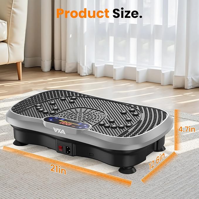 AXV Vibration Plate Fitness Platform Exercise Machine Vibrating Lymphatic Drainage Shaking Full Body Shaker Workout Vibrate Stand Shake Board Sport Gym for Weight Loss Fat Burner for Women Men