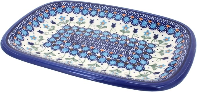 Blue Rose Polish Pottery Savannah Small Rectangular Serving Platter