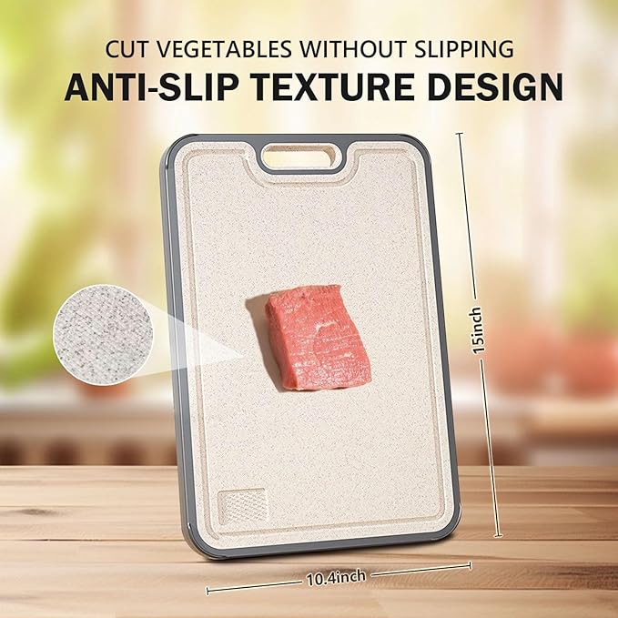 FIRE HIVE Pure Titanium & Platycodon Cutting Board - Double-Sided Large Kitchen Board, 16x11 Inch, Multi-Functional & Safe Cleaning Surface