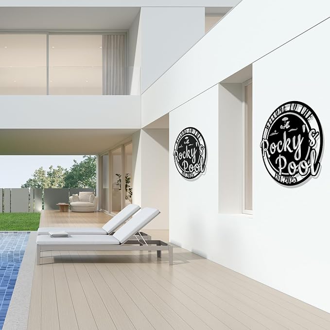 Custom Metal Pool Signs Outdoor - Personalized Funny Pool Rules, Rustic Wall Art for Pool Deck Decor, Outdoor Bar & Backyard Oasis Gift - MADE IN USA