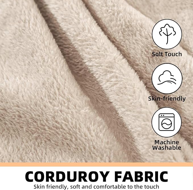 4FT Large Bean Bag Chairs,Big Adult Size Memory Foam Beanbags with Filler Included,Machine Washable corduroy cover,Ultra Soft Plush Gaming Bing Bag Puff Chair for Dorm, Living Room & Bedroom (Apricot)