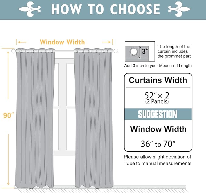 ChrisDowa Blackout Curtains 90 inches Long for Bedroom - 2 Panels Set Grommet Thermal Insulated Room Darkening Curtains for Living Room (Aqua, 52 x 90 Inch)
