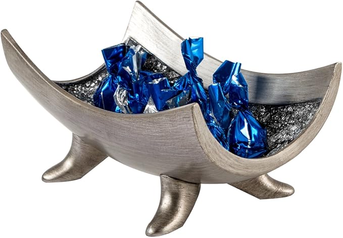Creative Scents Schonwerk Silver Centerpiece Bowl - Coffee Table Decor - Centerpiece Table Decorations for Dining Room Living Room or Entry Table - Decorative Bowl - Best Wedding/Birthday Gift