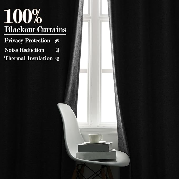 Room Divider Curtains Screen Partitions, Linen Look 100% Blackout Drapery 108 Inches Long, 100" Wide Pinch Pleated Window Drapes, Privacy Protecting, Light Blocking, (1 PC, Light Grey)