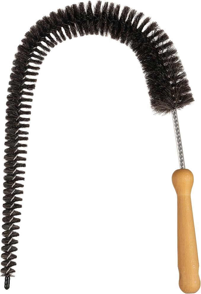 Konex Professional 28-Inch Soft Goat Hair Dryer Lint Brush Vent Cleaner, Home Essentials Maintenance Tool, Dryer Vent Brush. Manufactured in Belgium.