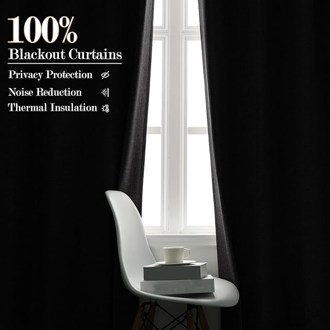 Room Divider Curtains Screen Partitions, Linen Look 100% Blackout Drapery 108 Inches Long, 100" Wide Pinch Pleated Window Drapes, Privacy Protecting, Light Blocking, (1 PC, Gray)