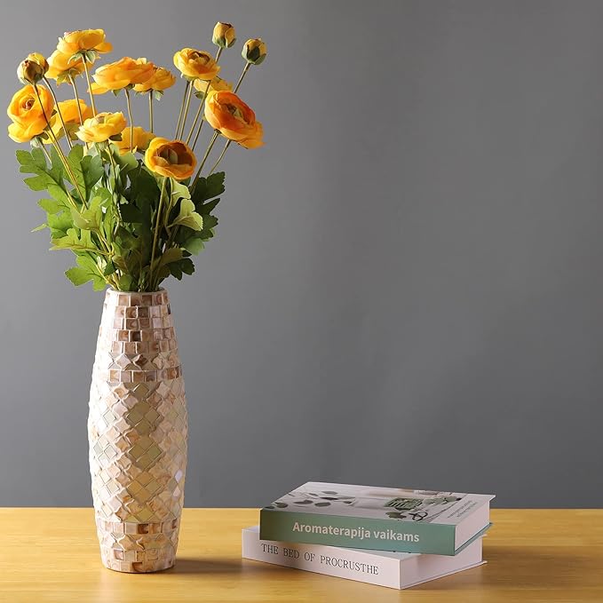 Artificial Silk Flowers Persian Buttercup Heavy Color Ranunculus Flower 5 Pcs,Suitable for core Decoration,Wedding Floral Creation,Flower Arrangement DIY Project,Interior Decor（Yellow）