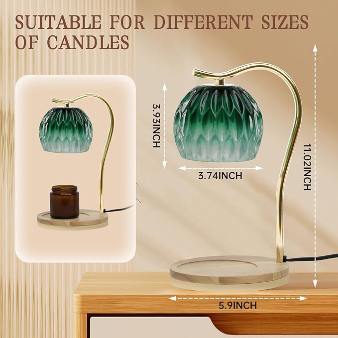 GEEZO Fragrance Candle Warmer Lamp，Electric Candle Warmer with Timer & Dimmer，Mom Christmas Birthday Gifts for Women, House Warming Gifts New Home Bedroom Decor