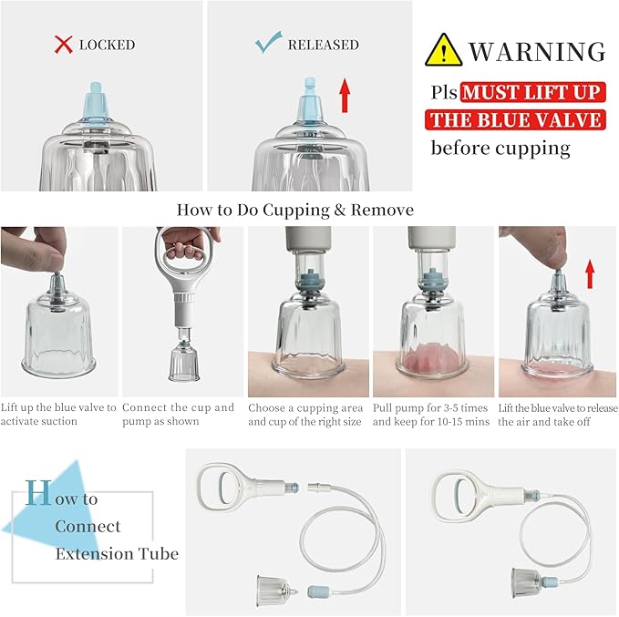 Cupping Kit for Massage Therapy 20 Suction Cups for Back Muscle Body Physical Pain Relief Cupping Set with Carring Case