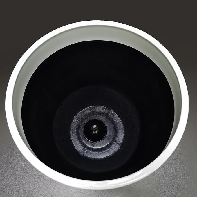 FixtureDisplays® 9.8" Diameter 11" Tall White Plant Pots, Plastic Flower Pots with Drainage Holes and Saucers for Indoor and Outdoor 15747-NF