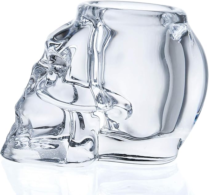 Diamond Star Glass Candle Holder Skull Halloween Tealight Candle Holder Decorative Votive Candle Holders for Home Party (clear)