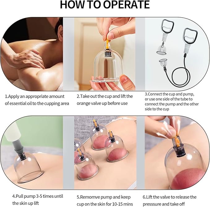 Cupping Kit for Massage Therapy - 32 Cups Professional Chinese Cupping Set with Magnetics, Vacuum Cupping Therapy Set for Cellulite Reduction Muscle Pain Relief with Manual Pump