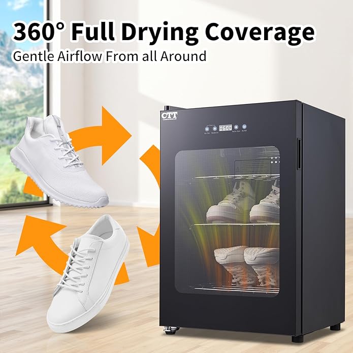CTT Boot Dryer for Work Boots, Shoe Dryer for Sneakers, Gloves, Helmet & Boxing Glove, Electric Boot Dryer with Pull-out Detachable Rack, 3 Drying Mode, Timer, Auto-shut Off