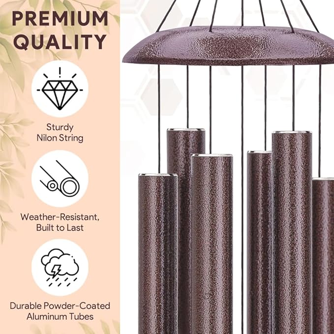Personalized Sympathy Wind Chimes, Cardinal Wind Chimes, Wind Chime for Loss of Loved Father/Mother/Lover, Commemorative Sympathy Bereavement Gifts for Condolences/Funeral
