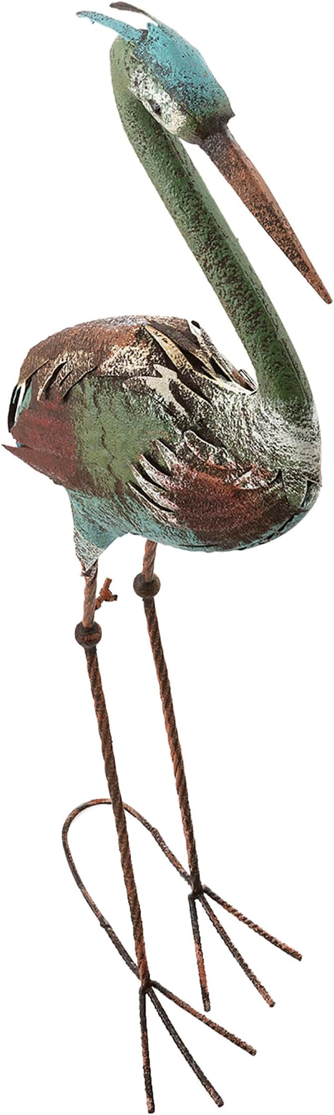 Alpine Corporation 40" Tall Outdoor Rustic Metal Crane Statue Yard Art Decoration