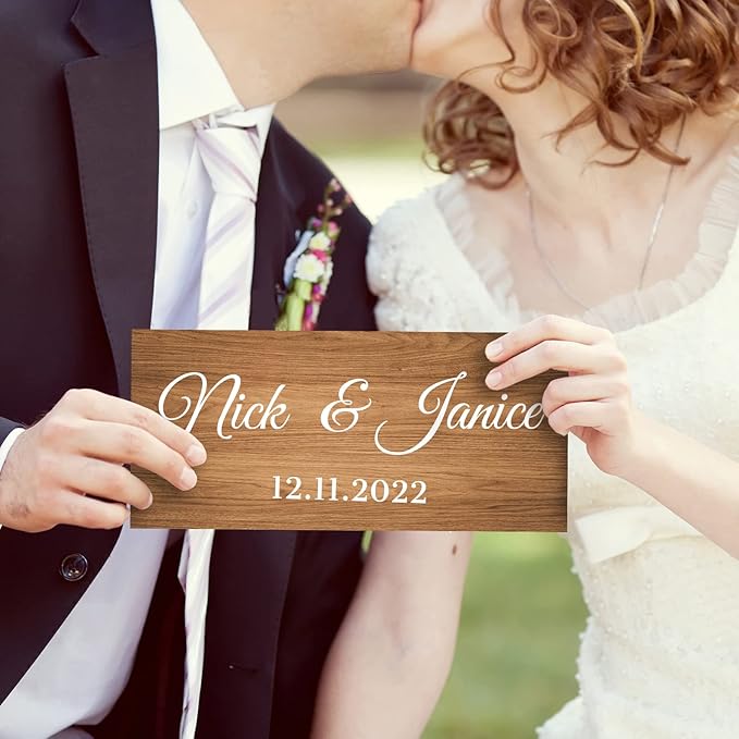 Custom Wood Sign Prsonalized Text Business 3D Home Decor, Personalized Rustic Plaque Board Hanging Wooden Name Sign for Wall Art, Customized Signs Plank Decoration Gifts for Wedding Family Farmhouse Kitchen, Rectangle