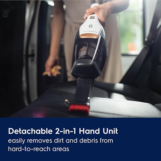 Electrolux Ergorapido Cordless 2-in-1 Vacuum Cleaner with High Suction Power and 180-Degree EasySteer Mobility, 48-Minute Run Time, 2 Power Modes, Satin White