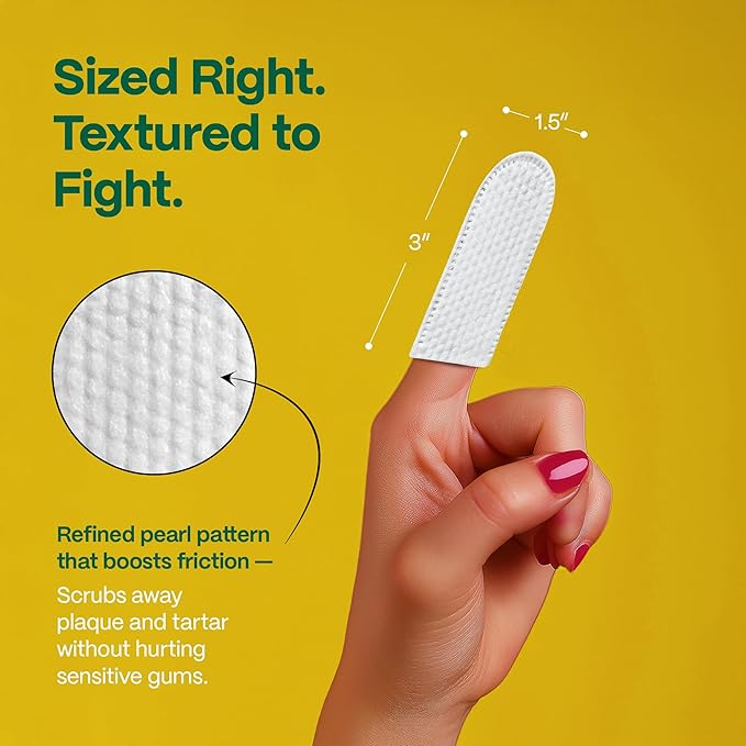 DOCO Dog Teeth Cleaning Wipes Dental Finger Wipes for Cats & Dogs Remove Plaque & Tartar, Freshen Breath, No Rinse, Easy Pet Tooth Cleaning Kit for Oral Care, Coconut & Grapefruit Flavor, 50 Count