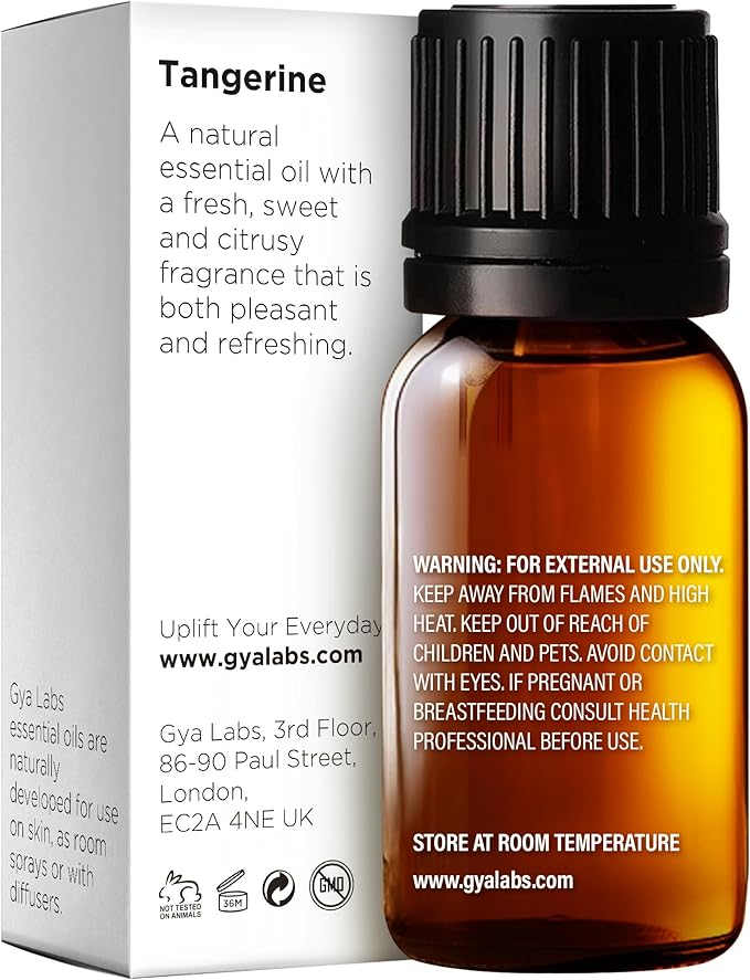 Gya Labs Tangerine Essential Oil for Diffuser - 0.34 Fl Oz - 100% Pure Natural Tangerine Oil for Skin, Massage, DIY Fragrances & Candle Making Scent