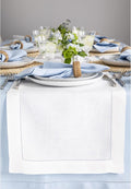 Solino Home Linen Table Runner 90 Inches Long - Classic Hemstitch 100% Pure Linen White Dining Table Runner 14 x 90 Inch for Fall, Autumn, Halloween, Thanksgiving