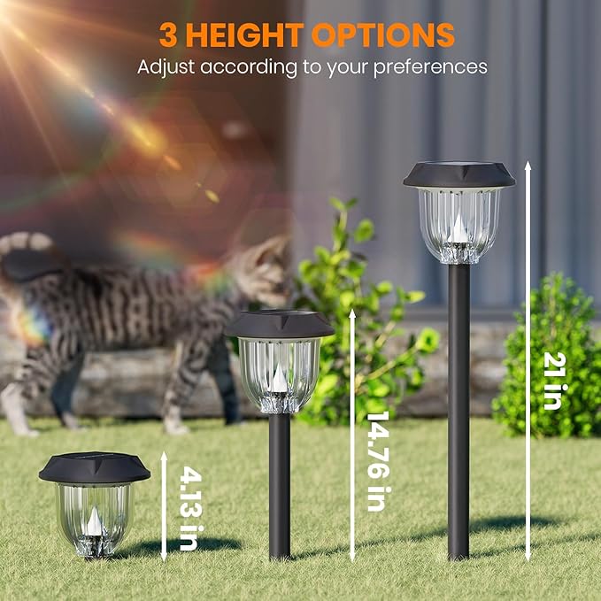 AOSEA 4 Pack Solar Pathway Lights Outdoor Waterproof - Auto RGB Color Changing Solar Lights for Outside, IP65 Rated, 12H Bright Landscape Lighting, Durable Plastic - Perfect for Garden & Walkway