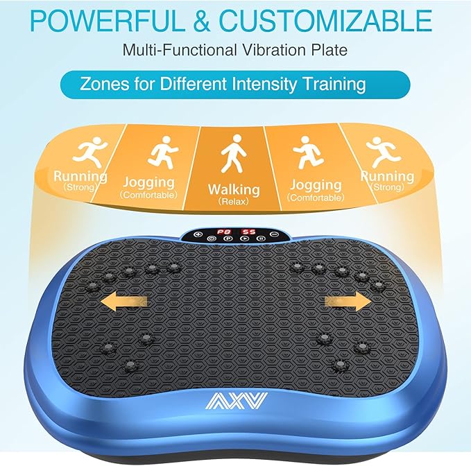 AXV Vibration Plate Exercise Machine Whole Body Workout Portable Mini Vibrate Fitness Platform Lymphatic Drainage Machine for Weight Loss Shaping Toning Wellness Home Gyms Workout (Mini)