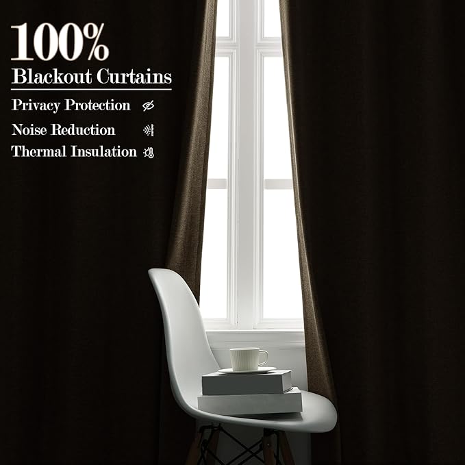 Light Khaki Pinch Pleat 100% Blackout Drapes Linen Blend, Room Divider, Room Darkening, Energy Saving, Furniture Protecting, Light Blocking Extra Wide Privacy Curtains, 200Wx102L, 1 PC